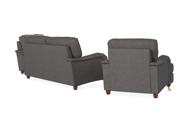 Howard Lyx Sofagruppe 3-personers + 2-personers Sofa + Lænestol i Stof - Mørkegrå - Møbler - Sofaer - Sofagrupper - Sofasæt 3+2+1