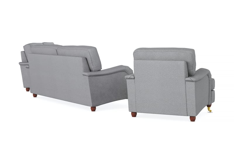 Howard Lyx Sofagruppe 3-personers + 2-personers Sofa + Lænestol i Stof - Lysegrå - Møbler - Sofaer - Sofagrupper - Sofasæt 3+2+1