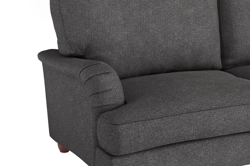 Howard Lyx Sofagruppe 4-personers + 3-personers Svunget Sofa + Lænestol + Fodskammel i Stof - Mørkegrå - Møbler - Sofaer - Sofagrupper - Howard sofagruppe