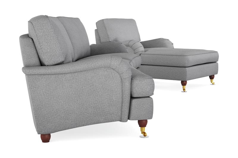 Howard Lyx Sofagruppe 4-personers Svunget Sofa + Chaiselongstol i Stof - Lysegrå - Møbler - Sofaer - Sofagrupper - Howard sofagruppe