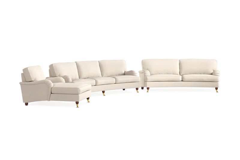 Howard Lyx Sofagruppe 4-pers+3-pers+Chaiselong - Beige - Howard sofagruppe