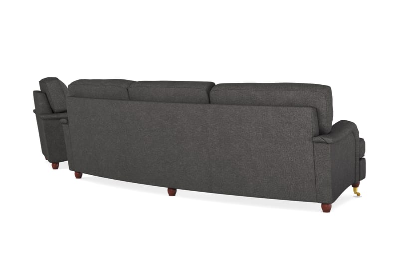 Howard Lyx Sofagruppe 4-personers Svunget Sofa + Chaiselongstol i Stof - Mørkegrå - Møbler - Sofaer - Sofagrupper - Howard sofagruppe