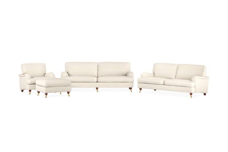 Howard Lyx Sofagruppe Sofa 3+4-personers med Lænestol og Puf - Beige - Howard sofagruppe