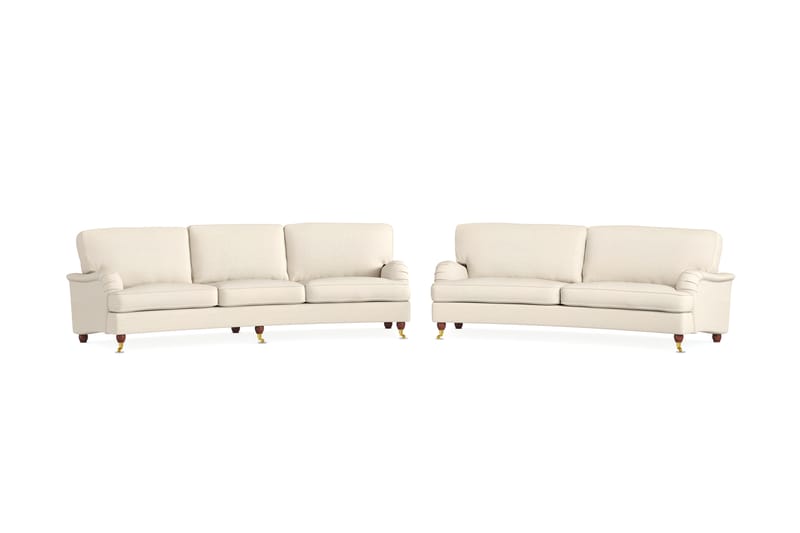 Howard Lyx Sofagruppe Svunget 4-personers + 3-personers Stofsofa - Beige - Møbler - Sofaer - Sofagrupper - Howard sofagruppe