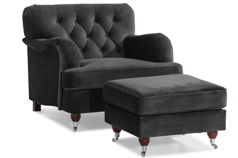 Howard Riviera Sofagruppe 2-Pers.+3-Pers.+Lænestol+Puf - Mørkegrå - Møbler - Sofaer - Sofagrupper - Howard sofagruppe