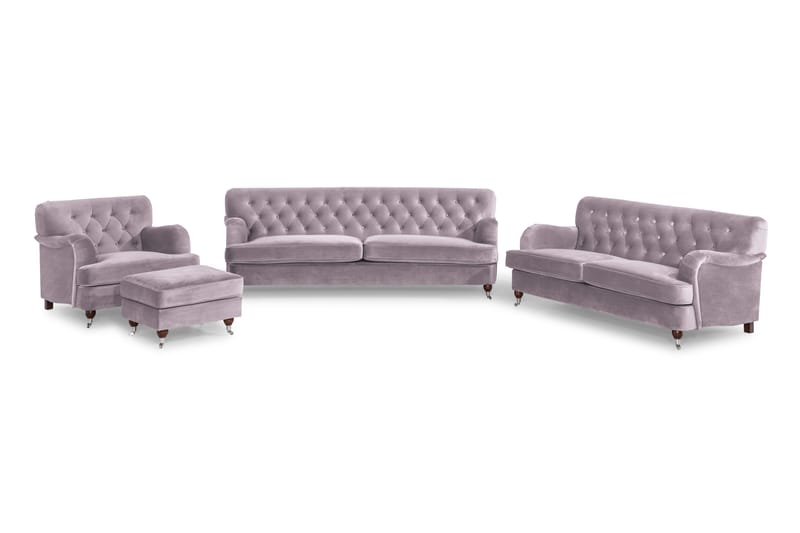 Howard Riviera Sofagruppe 2-pers+3-pers+Lænestol+Skammel Sva - Lilla - Møbler - Sofaer - Sofagrupper - Howard sofagruppe