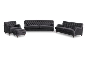 Howard Riviera Sofagruppe 2-pers+3-pers+Lænestol+Skammel Sva