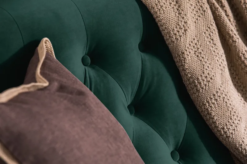 Howard Riviera Sofagruppe 3-personers + 2-personers Sofa + Lænestol + Fodskammel i Fløjl - Grøn - Møbler - Sofaer - Sofagrupper - Howard sofagruppe