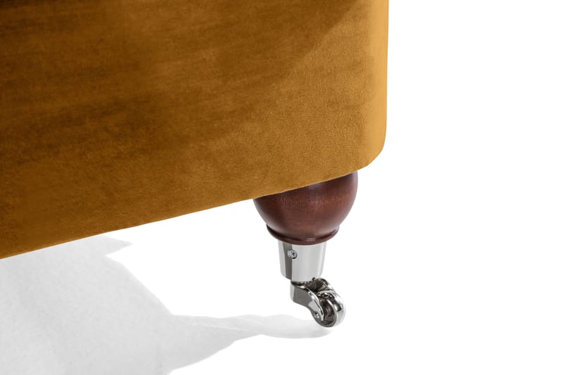 Howard Riviera Sofagruppe 3-personers + 2-personers Sofa + Lænestol + Fodskammel i Fløjl - Mørkegul - Møbler - Sofaer - Sofagrupper - Howard sofagruppe