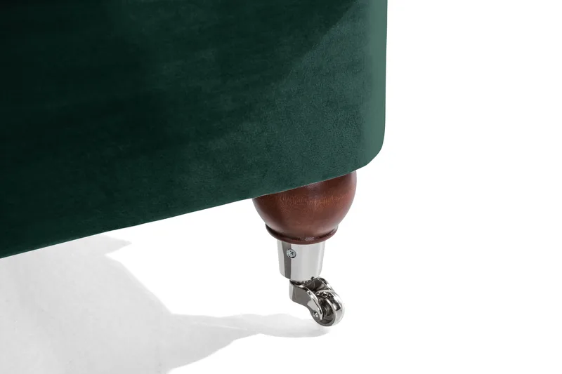 Howard Riviera Sofagruppe 3-personers + 2-personers Sofa + Lænestol + Fodskammel i Fløjl - Grøn - Møbler - Sofaer - Sofagrupper - Howard sofagruppe