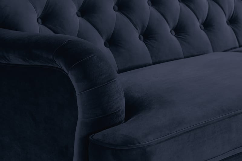 Howard Riviera Sofagruppe 3-personers + 2-personers Sofa + Lænestol + Fodskammel i Fløjl - Blå - Møbler - Sofaer - Sofagrupper - Howard sofagruppe