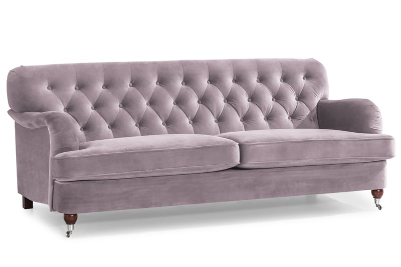 Howard Riviera Sofagruppe 3-personers + 2-personers Sofa + Lænestol + Fodskammel i Fløjl - Lilla - Møbler - Sofaer - Sofagrupper - Howard sofagruppe