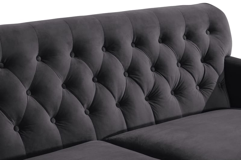 Howard Riviera Sofagruppe 3-personers + 2-personers Sofa + Lænestol + Fodskammel i Fløjl - Mørkegrå - Møbler - Sofaer - Sofagrupper - Howard sofagruppe