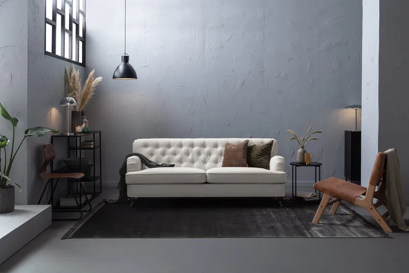 Howard Riviera Sofagruppe 3-personers + 2-personers Sofa + Lænestol + Fodskammel i Stof - Lysegrå - Møbler - Sofaer - Sofagrupper - Howard sofagruppe