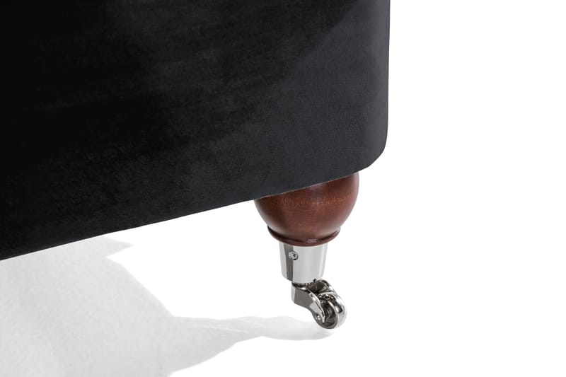 Howard Riviera Sofagruppe 3-personers + 2-personers Sofa + Lænestol + Fodskammel i Fløjl - Sort - Møbler - Sofaer - Sofagrupper - Howard sofagruppe