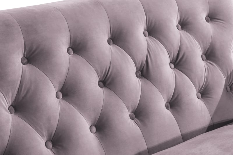 Howard Riviera Sofagruppe Svunget 3-personers + 2-personers Sofa + Lænestol + Fodskammel i Fløjl - Lilla - Møbler - Sofaer - Sofagrupper - Howard sofagruppe