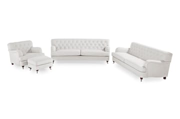 Howard Riviera Sofagruppe Svunget 3-personers + 2-personers Sofa + Lænestol + Fodskammel i Stof