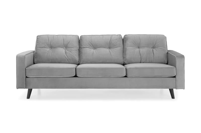 Monroe Sofagruppe 4-personers + 3-personers Fløjlssofa - Lysegrå - Møbler - Sofaer - Sofagrupper - Howard sofagruppe