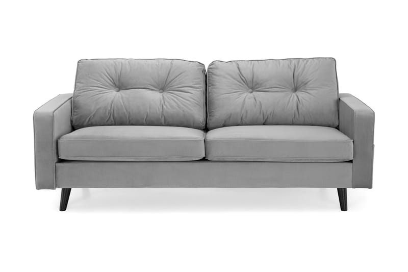 Monroe Sofagruppe 4-personers + 3-personers Fløjlssofa - Lysegrå - Møbler - Sofaer - Sofagrupper - Howard sofagruppe