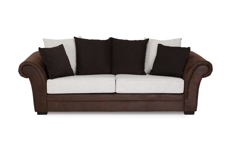 Toronto Sofagruppe 2-Pers+3-Pers+Lænestol - Brun/Beige - Sofasæt 3+2+1 - Howard sofagruppe