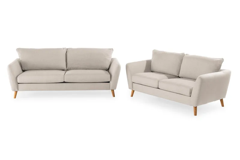 Trend Sofagruppe 3-personers + 2-personers Stofsofa, Beige