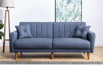 Lepinas 3-personers Sofagruppe med Sovefunktion i Stof med Lænestol - Blå - Møbler - Sofaer - Sofagrupper