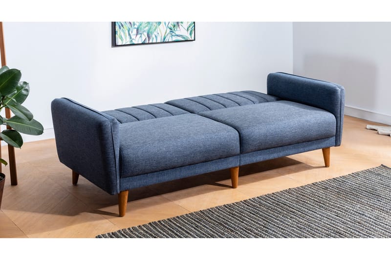 Lepinas 3-personers Sofagruppe med Sovefunktion i Stof med Lænestol - Blå - Møbler - Sofaer - Sofagrupper