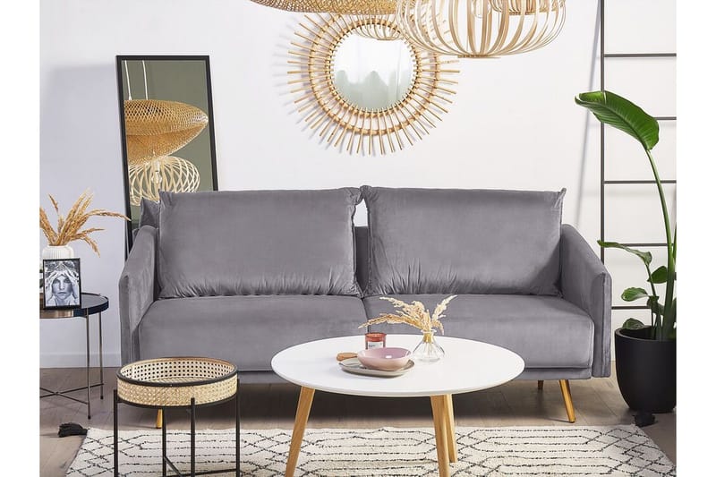 Maurana Sofagruppe 2-Pers. + 3-Pers. - Velour/Grå - Møbler - Sofaer - Sofagrupper