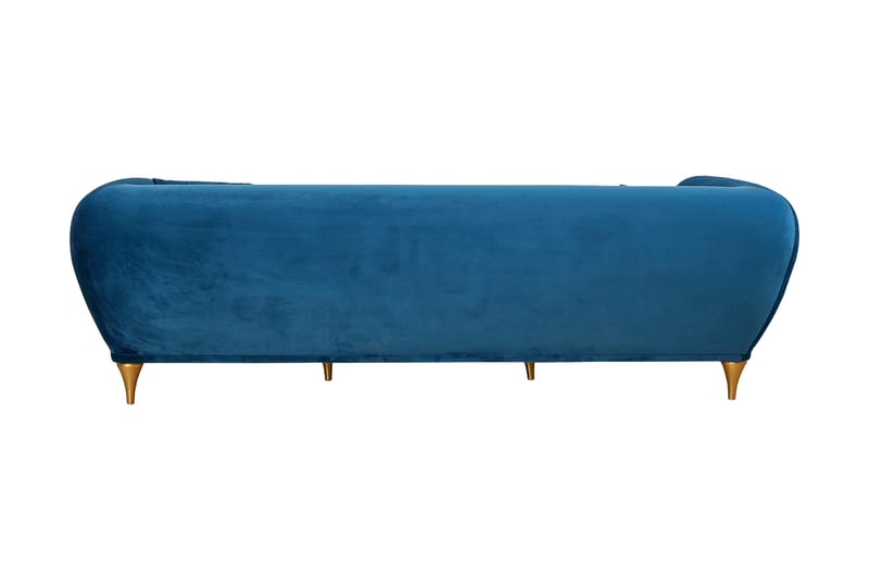 Meblon Sofagruppe3-personers Sofa+Lænestol - Mørkeblå/Natur - Sofagrupper