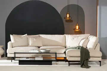 Menard Sofagruppe 4-personers Højrevendt L-formet Chaiselongsofa + Stor Lænestol i Manchester - Beige - Møbler - Sofaer - Sofagrupper