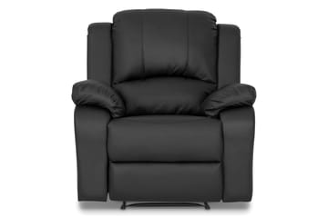 Norbo Recliner Sofa Gruppe 3+1 - Fällbar sofa lænestol - Biografsofa i kunstlæder - Sort - Møbler - Sofaer - Sofagrupper