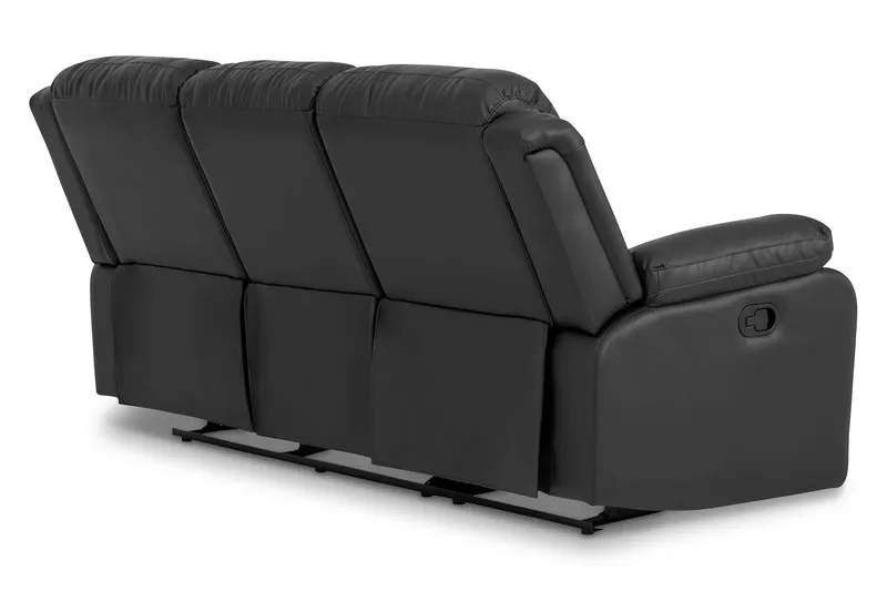 Norbo Recliner Sofa Gruppe 3+1 - Fällbar sofa lænestol - Biografsofa i kunstlæder - Sort - Møbler - Sofaer - Sofagrupper