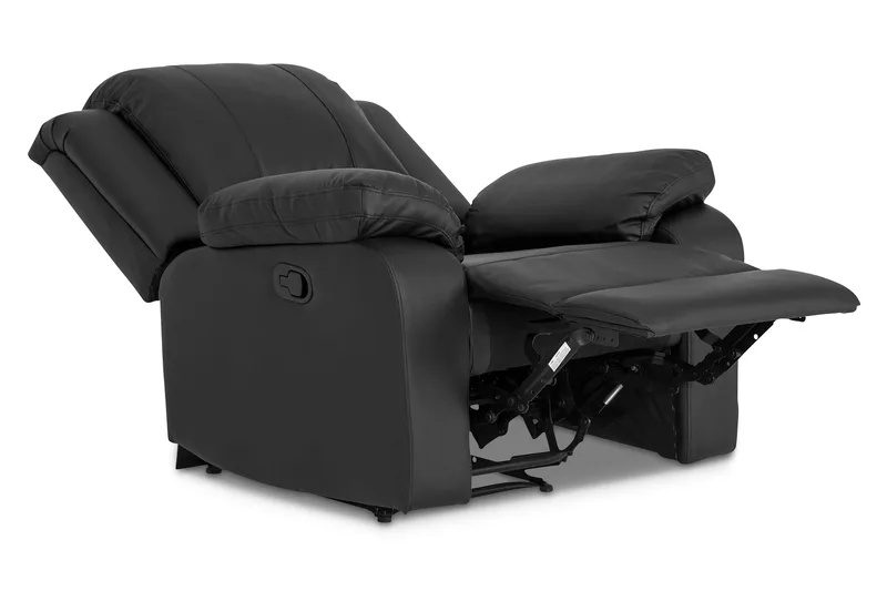 Norbo Recliner Sofa Gruppe 3+1 - Fällbar sofa lænestol - Biografsofa i kunstlæder - Sort - Møbler - Sofaer - Sofagrupper