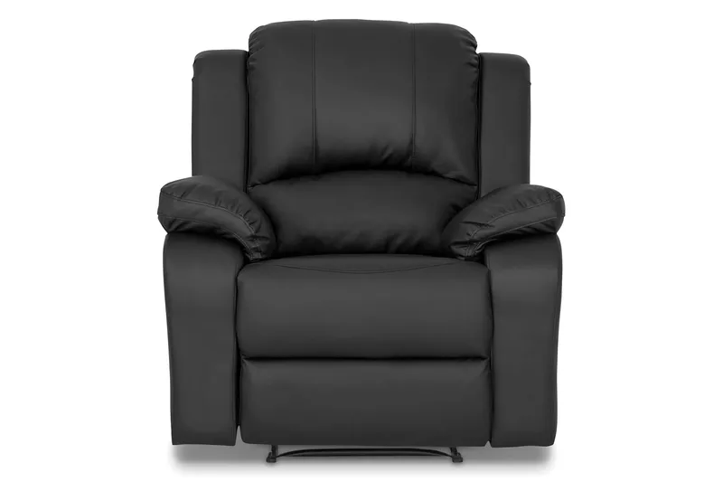Norbo Recliner Sofa Gruppe 3+1 - Fällbar sofa lænestol - Biografsofa i kunstlæder - Sort - Møbler - Sofaer - Sofagrupper