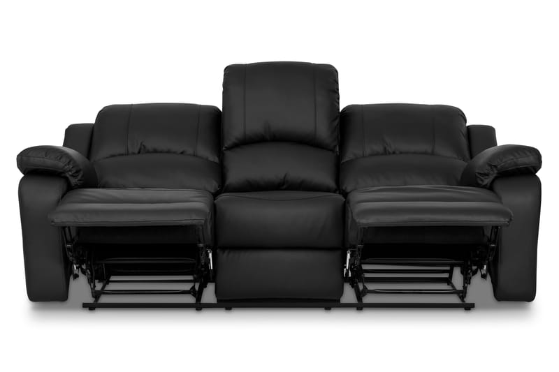 Norbo Recliner Sofa Gruppe 3+2 - Fällbar sofa lænestol - Biografsofa i kunstlæder - Sort - Møbler - Sofaer - Sofagrupper