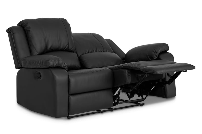 Norbo Recliner Sofa Gruppe 3+2 - Fällbar sofa lænestol - Biografsofa i kunstlæder - Sort - Møbler - Sofaer - Sofagrupper
