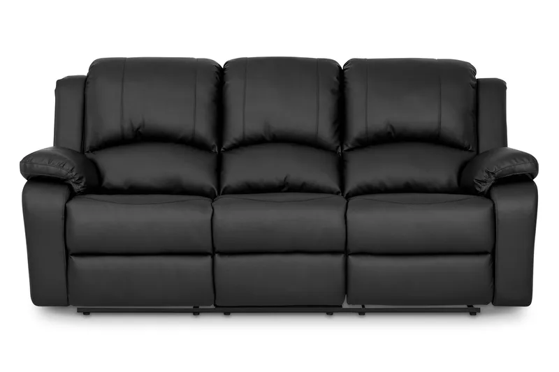 Norbo Recliner Sofa Gruppe 3+2 - Fällbar sofa lænestol - Biografsofa i kunstlæder - Sort - Møbler - Sofaer - Sofagrupper