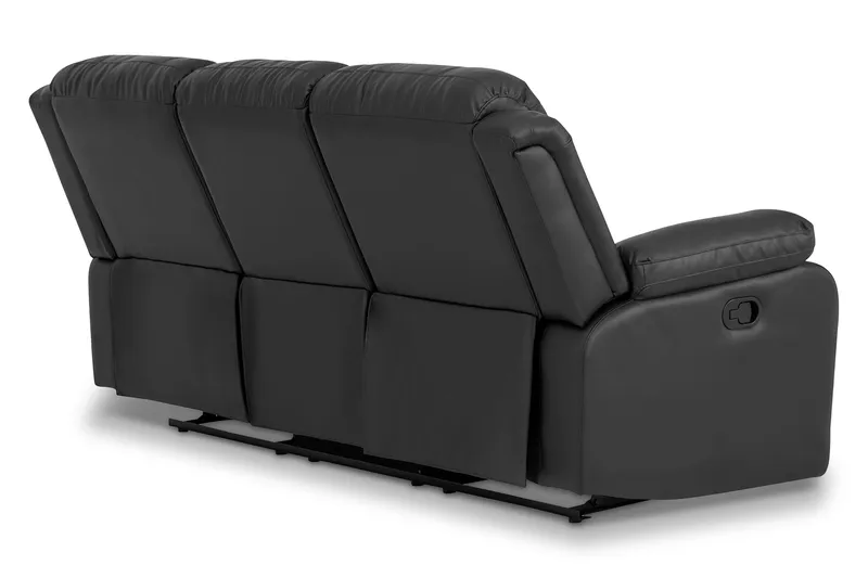 Norbo Sofa Gruppe Recliner 3+2+1 - Fällbar sofa lænestol - Biografsofa i kunstlæder - Sort - Møbler - Sofaer - Sofagrupper - Sofasæt 3+2+1