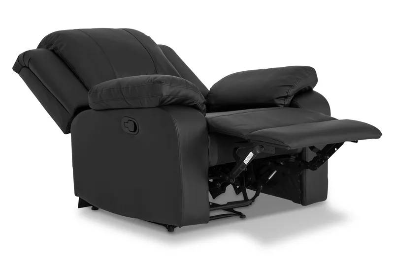 Norbo Sofa Gruppe Recliner 3+2+1 - Fällbar sofa lænestol - Biografsofa i kunstlæder - Sort - Møbler - Sofaer - Sofagrupper - Sofasæt 3+2+1