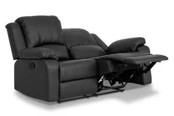 Norbo Sofa Gruppe Recliner 3+2+1 - Fällbar sofa lænestol - Biografsofa i kunstlæder - Sort - Møbler - Sofaer - Sofagrupper