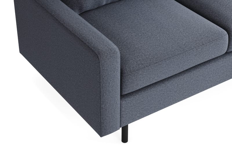 Peppe Sofaarrangement 3-personers Vendbar L-formet Divansofa + Lænestol + Fodskammel i Stof - Mørkegrå - Møbler - Sofaer - Sofagrupper