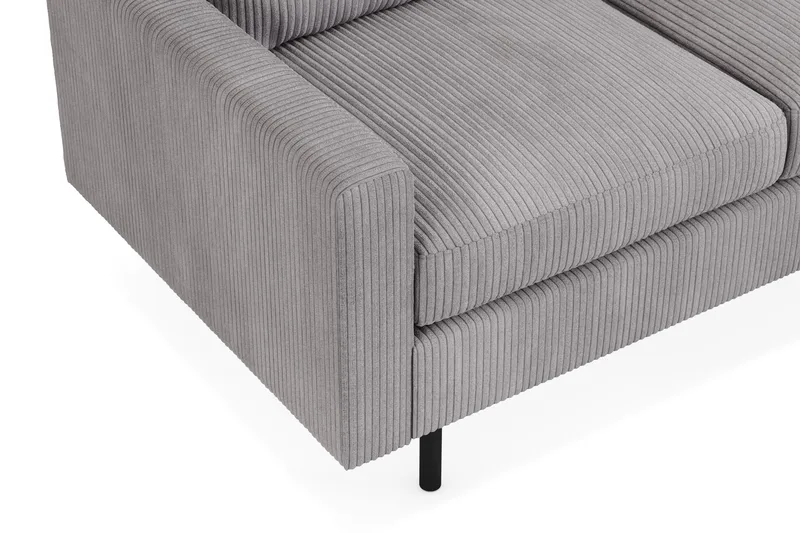 Peppe Sofaarrangement 3-personers Sofa + Lænestol + Fodskammel i Manchester - Grå - Møbler - Sofaer - Sofagrupper