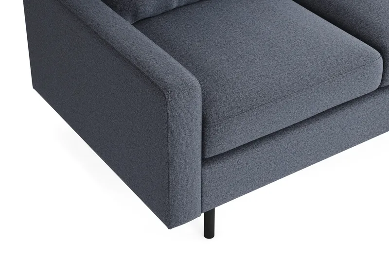 Peppe Sofagruppe 3-personers Sofa + Lænestol + Fodskammel i Stof - Mørkegrå - Møbler - Sofaer - Sofagrupper