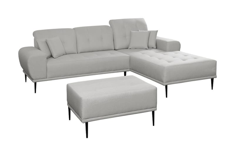 Rapale Sofagruppe Højre med Fodskammel - Grå - Møbler - Sofaer - Sofagrupper