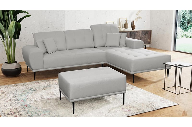 Rapale Sofagruppe Højre med Fodskammel - Grå - Møbler - Sofaer - Sofagrupper