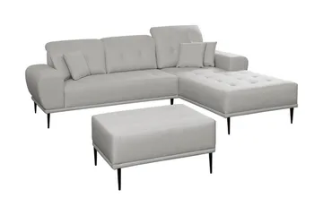 Rapale Sofagruppe Højre med Fodskammel - Grå - Møbler - Sofaer - Sofagrupper