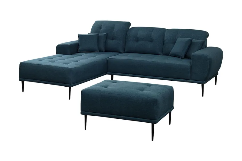 Rapale Sofagruppe Venstre med Fodskammel, Blå