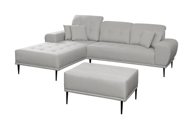 Rapale Sofagruppe Venstre med Fodskammel, Grå