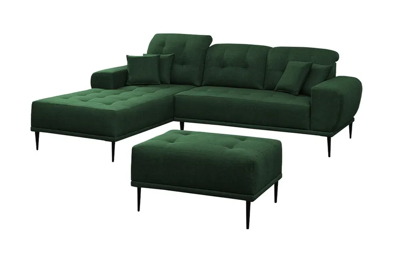 Rapale Sofagruppe Venstre med Fodskammel, Grøn