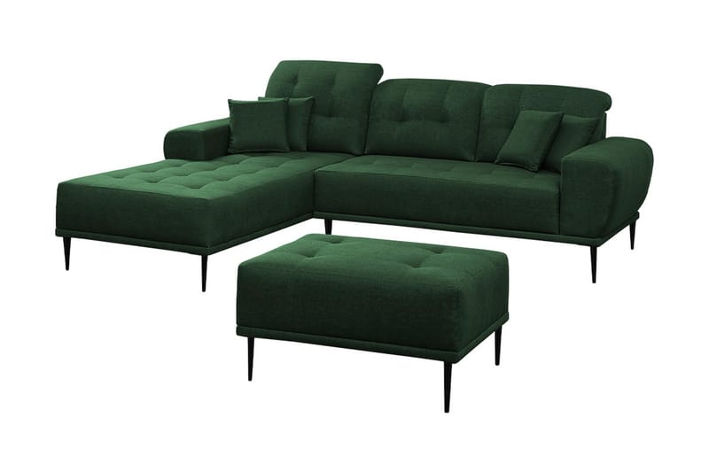 Rapale Sofagruppe Venstre med Fodskammel, Grøn